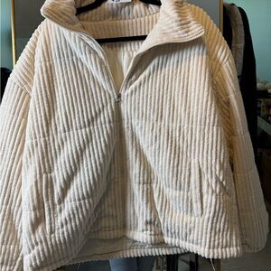 Women's Cream Zip-Up Jacket